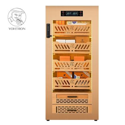 China YOHTRON 88L Hotel Electric Cigar Humidor with Digital Hygrometer, 450 Count Capacity Cigar Cabinet with Spanish Cedar Wood Shelves for sale