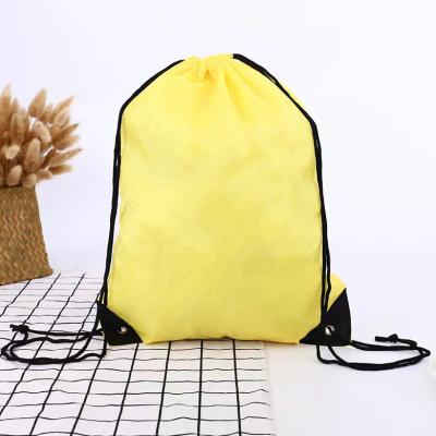 China Custom Durable Factory Logo Sports 210D Polyester Drawstring Bag Printing Suction String Bag For Promotional for sale