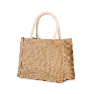 China China Manufacturer Durable Wholesale Custom Natural Recycled Purchasing Jute Tote Bags For Gifts for sale