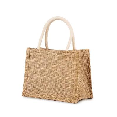 China Shopping Canvas Tote Bag Logo Printed Eco Recycle Natural Custom Made Cheap Durable Foldable Reusable Jute Burlap for sale