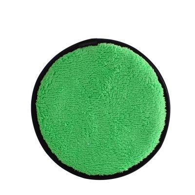 China Ultra Soft Green Microfiber Face Rounds For Removing Base Mascara Lipstick And Eyeshadow Washable Beauty Round Cloths for sale