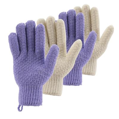 China EXFOLIATE Reusable Nylon Body Scrubber Glove Bath Cleaner Private Label Hammam Custom Logo Exfoliating Glove for sale