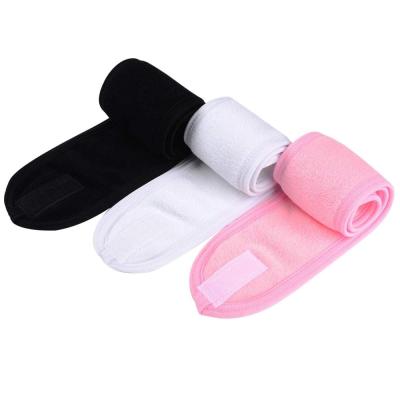 China Ajunstable Terry Cloth Spa Headband Stretch White Elastic Towel Band Makeup Washable Facial Headband Sports For Women for sale