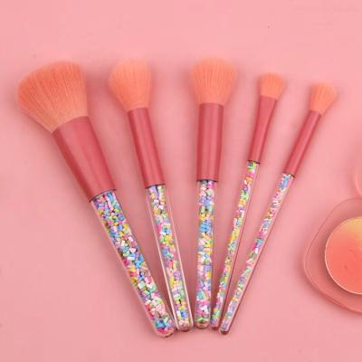 China Angular Blush 2022 Fashion Design OEM Factory 5pcs Makeup Brush Set Sugar Series Cosmetics Tools for sale