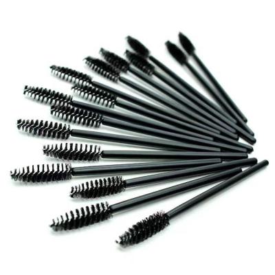 China Fan Brush Wholesale Black Disposable Eyebrow Brush Mascara Eyelash Extension Makeup Brush for sale