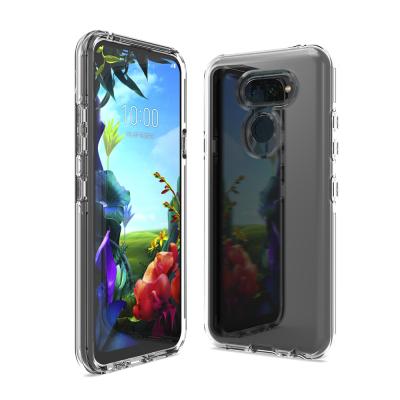 China 2 in 1 high clear ultra transparent cell phone case Sitemail cell phone case cover for LG K40S K50S back fundas for sale