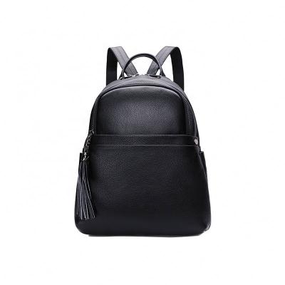 China Fashionable NATIONAL Custom Genuine Leather Soft Genuine Cow Leather Backpack Bags For Woman for sale