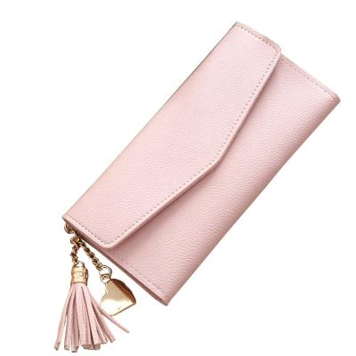 China Nothing Wholesale Multi Colors Cheaper Than Leather Women PU Long Clutch Wallet For Ladies for sale