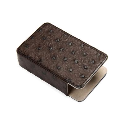 China Outdoor Portable Travel Cigarette Holder Ostrich Skin Cigarette Holder Storage Box Leather Gift Smoking Set Gift Accessories for sale