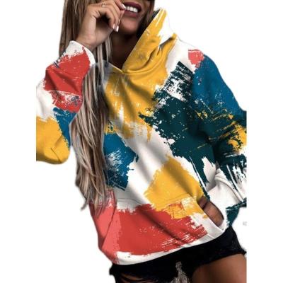 China Anti-wrinkle High Quality Fashion Autumn And Winter New Large Loose Pocket Printed Long Sleeve Women Hoodie for sale