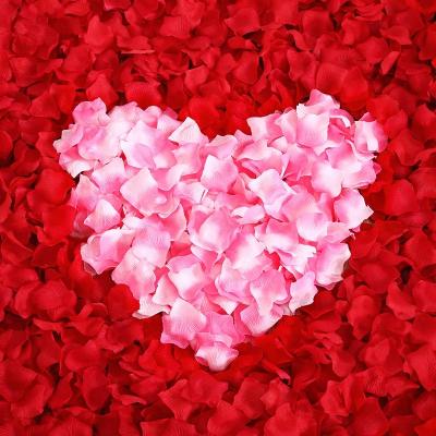 China 1000Pcs Bright Silk Fabric Rose Petal Artificial Petals Toss Silk Petal Wedding Romantic Confetti Wedding Party Decoration Props for sale