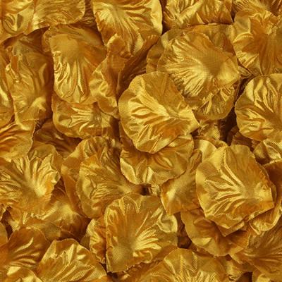 China 1000Pcs Gold Bright Silk Rose Petal Artificial Petals Luxurious Petal Silk New Year Valentine's Day Wedding Party Decoration for sale