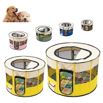 China Breathable Portable Folding Indoor Dog Delivery Room Round Fence Cat Tent Playpen Puppy Kennel Dog Cage Kennel Pet Tent for sale