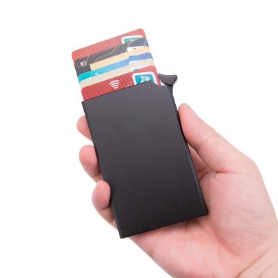 China Normcore / Minimalist Mini Metal Case Slim Credit Card Holder for Men and Women RFID Blocking for sale