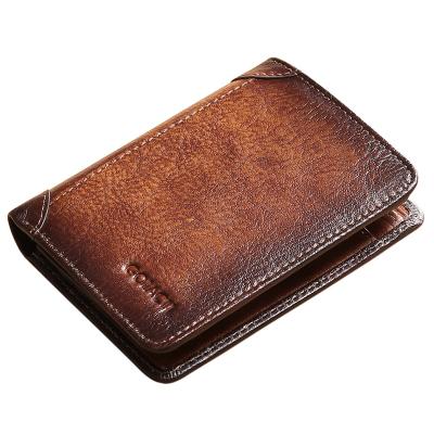 China No Men's Wallet Blocking Bi-fold Leather Men's Fashion Wallet With 2 Window ID Universal Wallet for sale