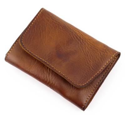 China 2021 Vintage Mens RFID Credit Card Pockets Genuine Leather Creative Multi Function Wallet for sale