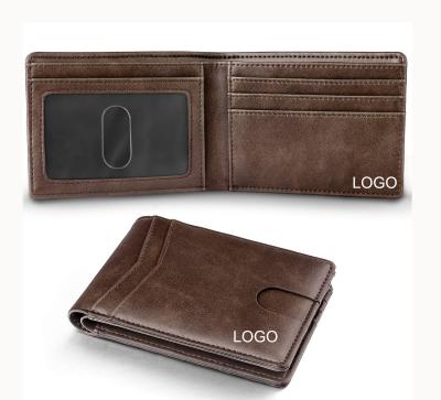 China Custom RFID Wallet for Men PU Leather Men's Wallet Purses Money Purse Fashion Small Short Bifold Zipper Coin Purse Bag for sale