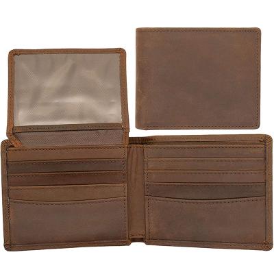 China RFID Mens Leather Bifold Wallet Genuine Leather Extra Capacity Genuine Leather Wallets For Men RFID Blocking for sale