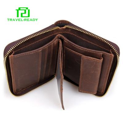 China Crazy Brown Crazy Horse Leather Men Card Holder Genuine Leather Wallet for sale