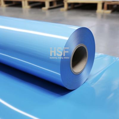 China 120uM Opaque Blue PE Release Film Roll Silicone UV-gehard Te koop