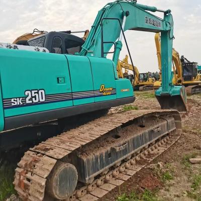 China Excellent Used China 2019 Condition 1.1/0.67/1.7 CBM Kobelco SK250-6E Midsize Excavators for sale