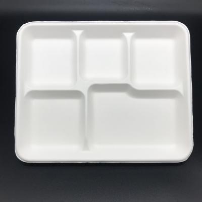 China Disposable Eco Friendly Biodegradable Sugar Cane Plates Disposable Bagasse Paper Plate With Compartments for sale