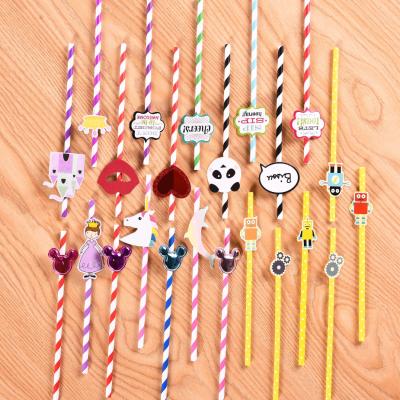 China Food Grade Girls Birthday Party Decoration Beverage Drinking Straws Baby Shower Paper Straws for sale