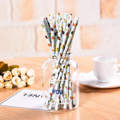 China Maker Fancy Pattern Food Grade Cocktail Juice Drinking Straws Custom Paper Wrapped Straws for sale