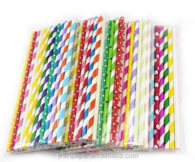 China Food Grade Yiwu Factory Drinking Straws Mix Designs Paper Straws Packed for sale