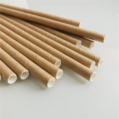 China Brown Kraft Disposable Paper Wrapped Straws Biodegradable Drinking Straws for sale