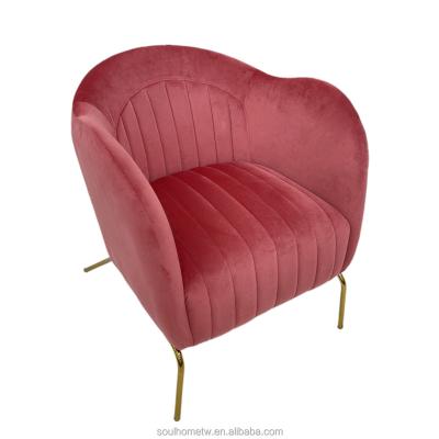 China Factory Supplier New Brand Living Room Chair Modern Peach Pink Accent Chair Modern Accent Chair for sale