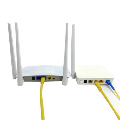 China New Home Price 2022 Cheap WiFi XPON ONU 4 Strong Antenna 300M WiFi 5 2.4G ONU Combo Router For Huawei ZTE for sale