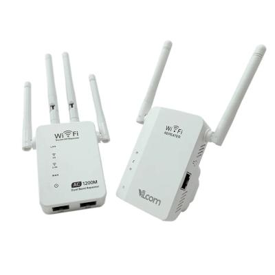 China 1200Mbps WiFi Repeater Booster 4 Antennas Dual Band Wireless Wifi Repeater 1200Mbps 4g Range Extender RP-AC1200A for sale