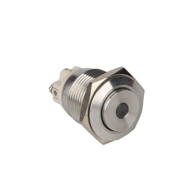 China High Stainless Steel 5A 250VAC 16mm Round Momentary 1 No Metal Waterproof Push Button Switch for sale