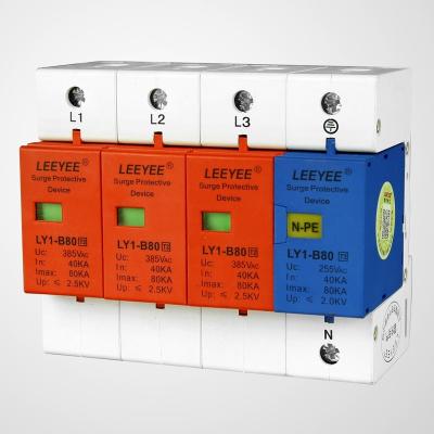 China LY1-B80 Lightning Protection 3P+N-PE 385V AC Surge Protection Device for sale