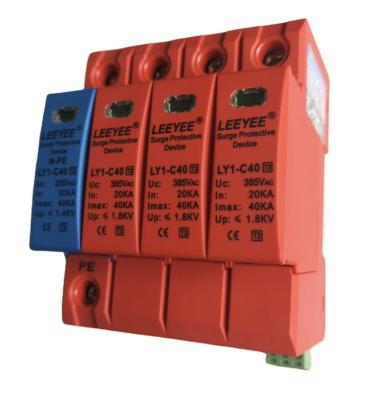 China 3+NPE 40kA 275V AC CE Three Phase Surge Protection Device For Electrical Equipment LY1-C40/3P+N-PE LY1-D20 3P+N-PE for sale