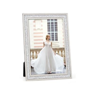 China Simple Sparkle Metal Photo Frames Table Photo Paper Frame Silver Picture Frame For Office Decor for sale