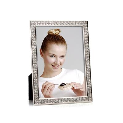 China Elegant Home Decoration Display Frame Metal Photo Frame With Silver Glitter Photo Paper Frame For Office Decorations for sale