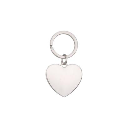 China Promotion Heart Shape Metal Engravable Key Chain Thickening With 35mm Ring Promotion Keychain Personalized Key for sale