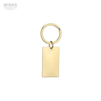 China High Grade Gift Thickening Engravable Metal Key Chain With 35mm Ring Rectangular Personalized Key Chain Key Promotional Gift for sale