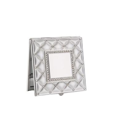 China Elegance Pocket Double Sided Mirror Magnifying Frosted Compact Square Mirror for sale