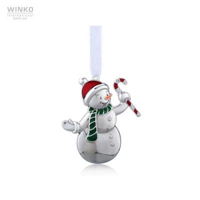 China Hot Selling Christmas Snowman Christmas Decoration Ornament Metal Opens Winter Snowman Decoration Home Kids Gift for sale