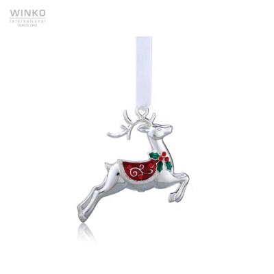 China Hot Selling Christmas Reindeer Christmas Decoration Ornament Silver Metal Christmas Ornaments For Decoration for sale