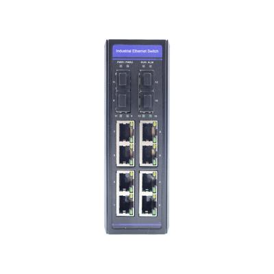 China LACP 8*10/100/1000 Base-TX RJ45 Ports and 4*100/1000 Base-FX SFP Ports Industrial Ethernet Switch for sale