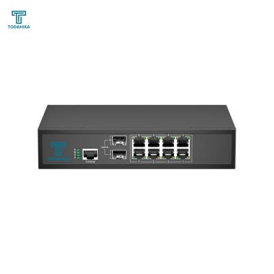 China Delay time <5us 2xGigabit SFP and 8x10/100/1000Base-T PoE Port 20 Gpbs Ethernet Switch for sale