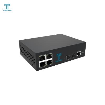 China Delay time <7us 2xGigabit SFP and 4x10/100/1000 Base-T Ports 12 Gpbs 10/100/1000M Ethernet Switch for sale