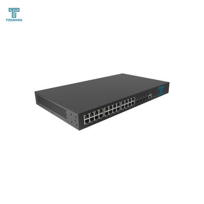 China Delay time <7us 4xGigabit SFP and 24x10/100/1000Base-T Ports 56 Gpbs 10/100/1000M Ethernet Switch for sale