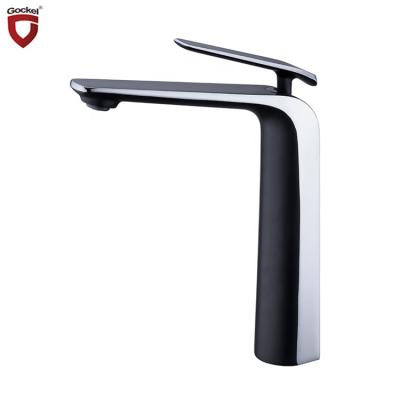 China Metered Faucets Deck Mounted Hot Cold Shearer Single Handle Tall Bathroom Basin Faucet For Bathroom for sale