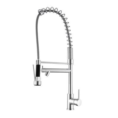 China New Modern Design Wholesale Pull Out Single Lever Single Handle Sprayer Chrome Kitchen Sink Faucet for sale