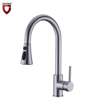 China Jiangmen Modern Brass Pull Out Spray Hot And Cold Water Kitchen Faucet Wash Mixer Sink Faucet for sale